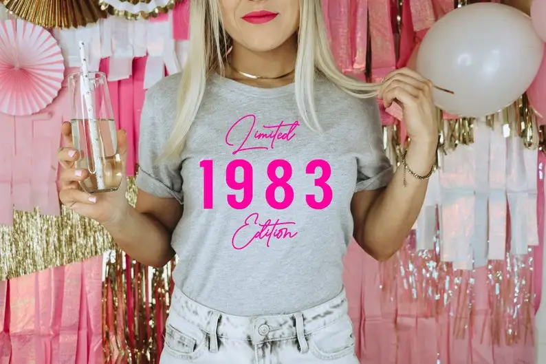 1983 Limited Edition Shirt Gift for Women Forty TShirt Short Sleeve Top Tees O Neck 100% cctton Fashion Streetwear Harajuku y2k