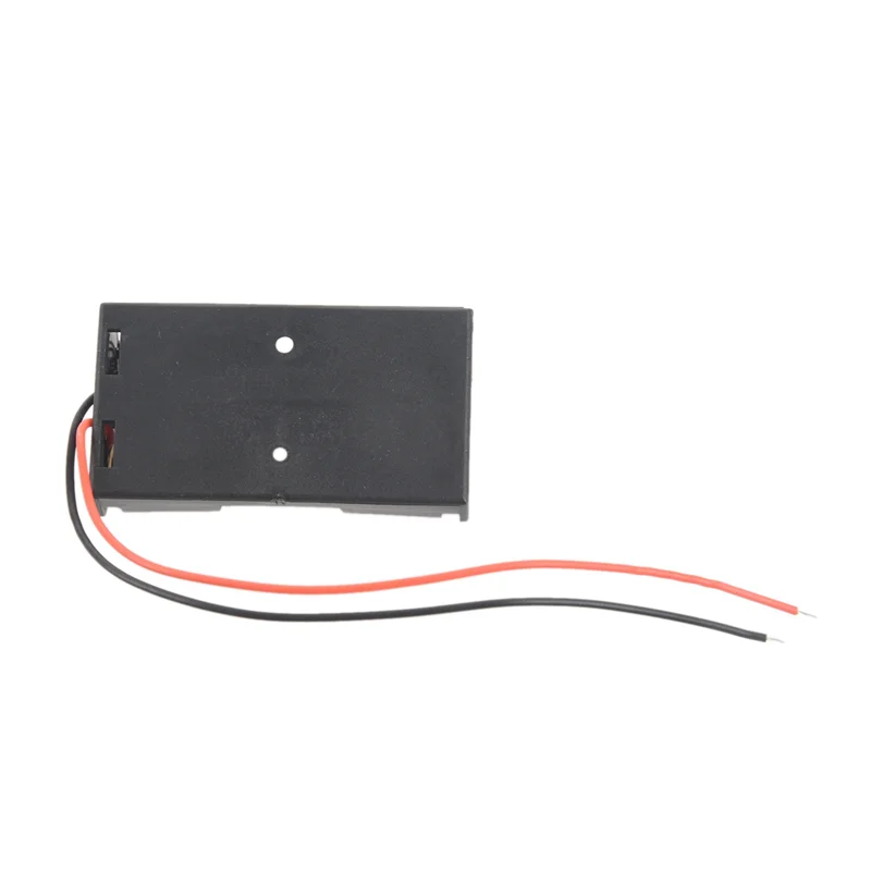 FULL-50 Stück 2 x 1,5 V AA-Batteriehalter, schwarz, mit Kabel