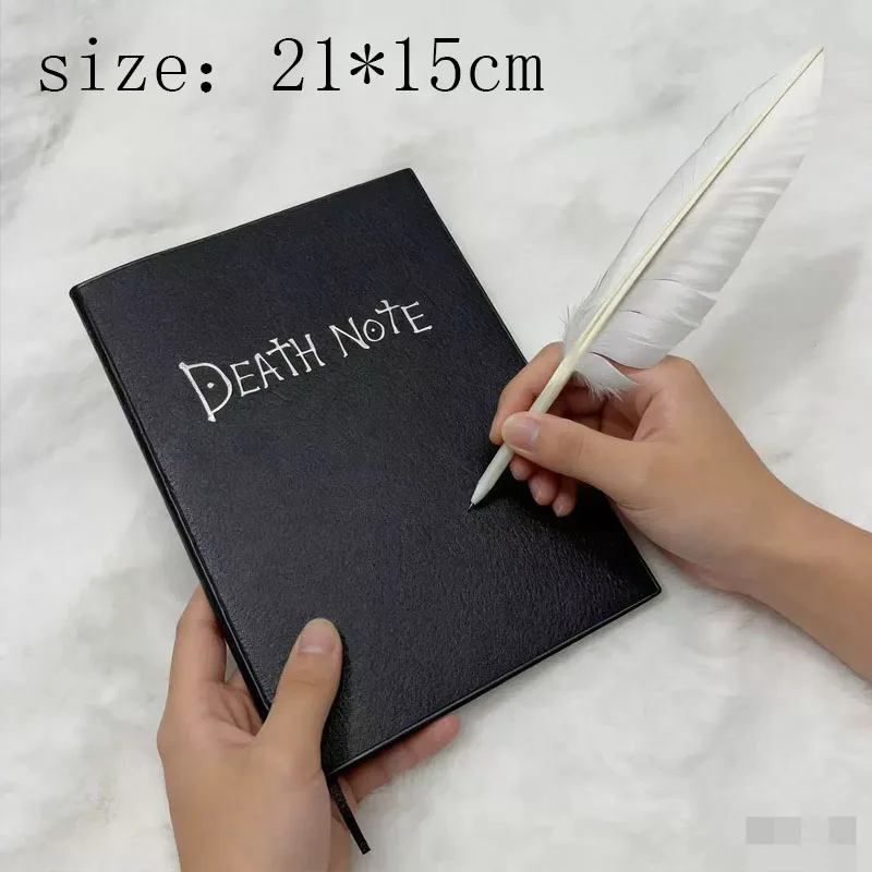 2pcs Anime Death Note Notebook Set Leather Journal Feather Pen Art Writing Journal Death Note Notepad Cosplay Props Fan Gifts