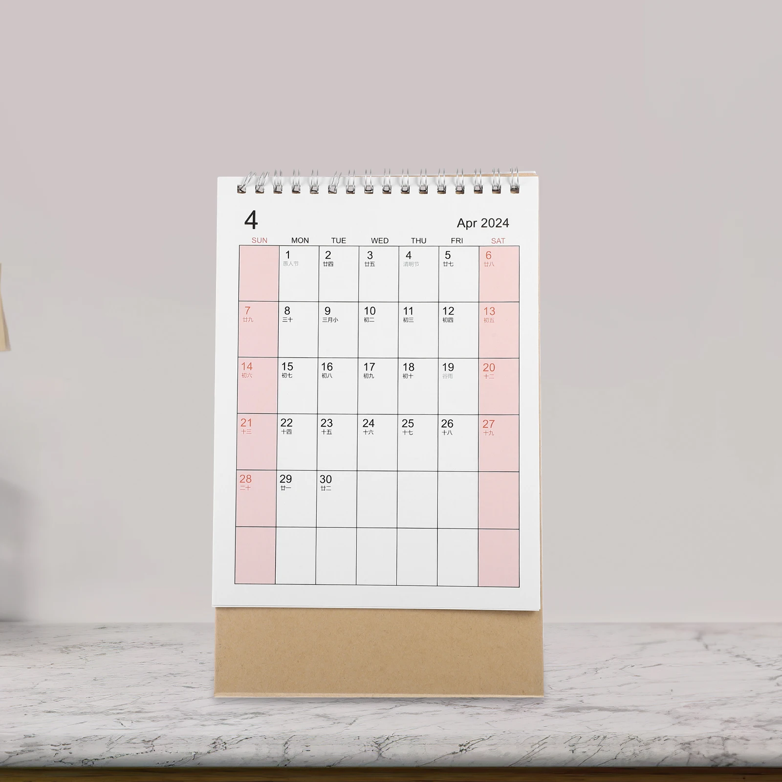 

Desk Calendar 2024 Coil Binding Monthly Planner Home Office Flip Stand Tabletop Schedule Notepad Thick