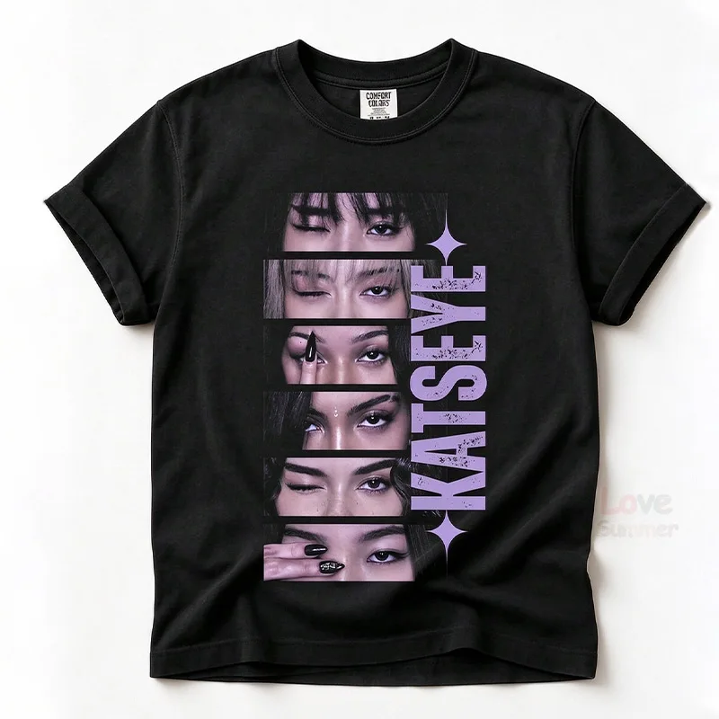 KATSEYE Graphic T Shirt Gril Group Kpop kids girls Tee-shirt High Quality Heavy Streetwear Korean Top Clothing