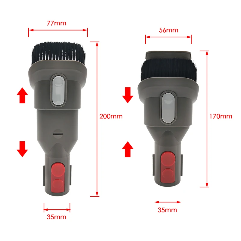 For Dyson V7 V8 V10 V11 Soft Bristle Brush Illuminate Seams Flat Suction Bottom Conversion Suction Head Vacuum Cleaner Part