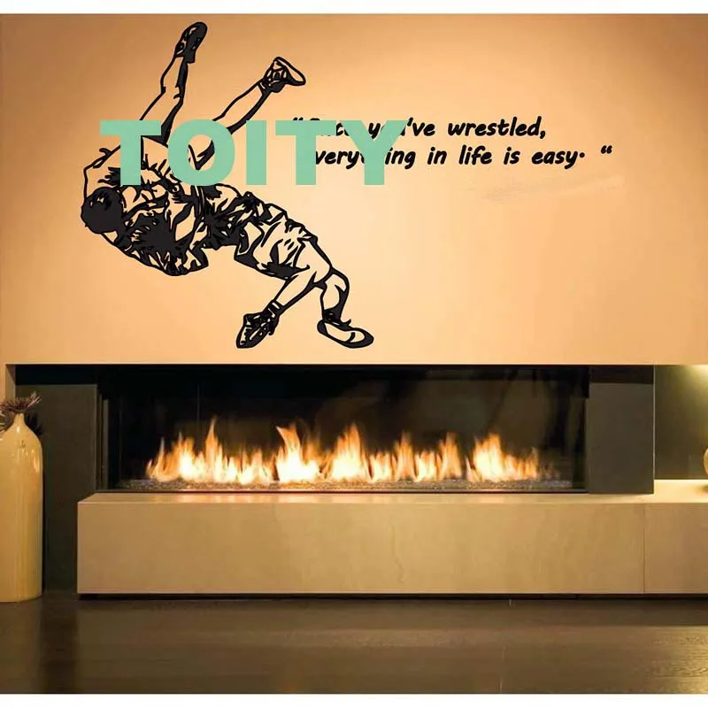 Wall Sticker Brazilian Jiu-Jitsu Martial Arts Fight Wrestling Throw Sport Vinyl Dedal Bedroom Living Room Decor Teen Quote Mural