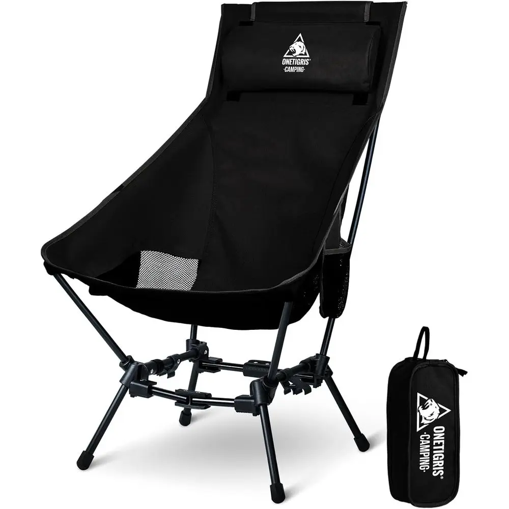 Dragonhide Oversized Camping Chair with Pillow Design, Comfortable Widened Seat Folding, 275 lbs Capacity