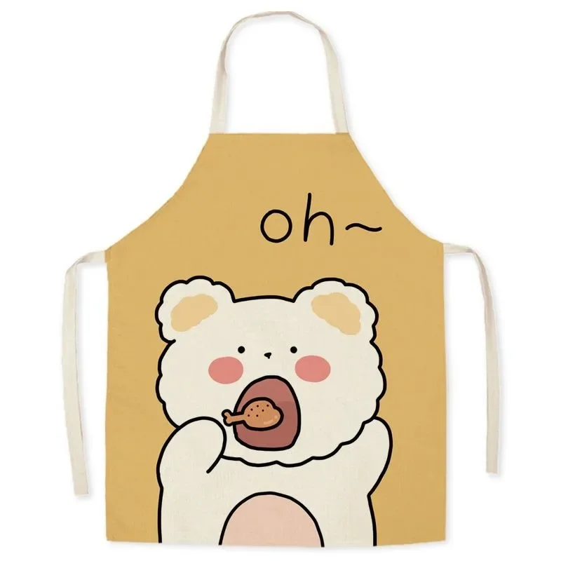 Kawaii bear sleeveless apron kitchen cooking baking apron sleeveless waist men and women parent-child apron