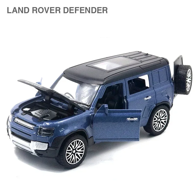 1:36 Land Rover Defender SUV pressofuso in lega di metallo modello di auto di lusso tirare indietro giocattoli per auto con regalo di raccolta