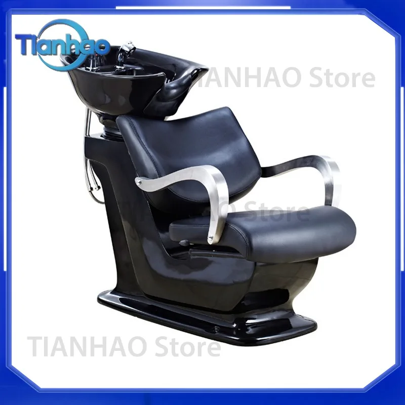 High-grade Flush Bed for Barber Shop Hair Salon Massage Punch Salon Semi-reclining Shampoo Bed Manufacturer Wholesale