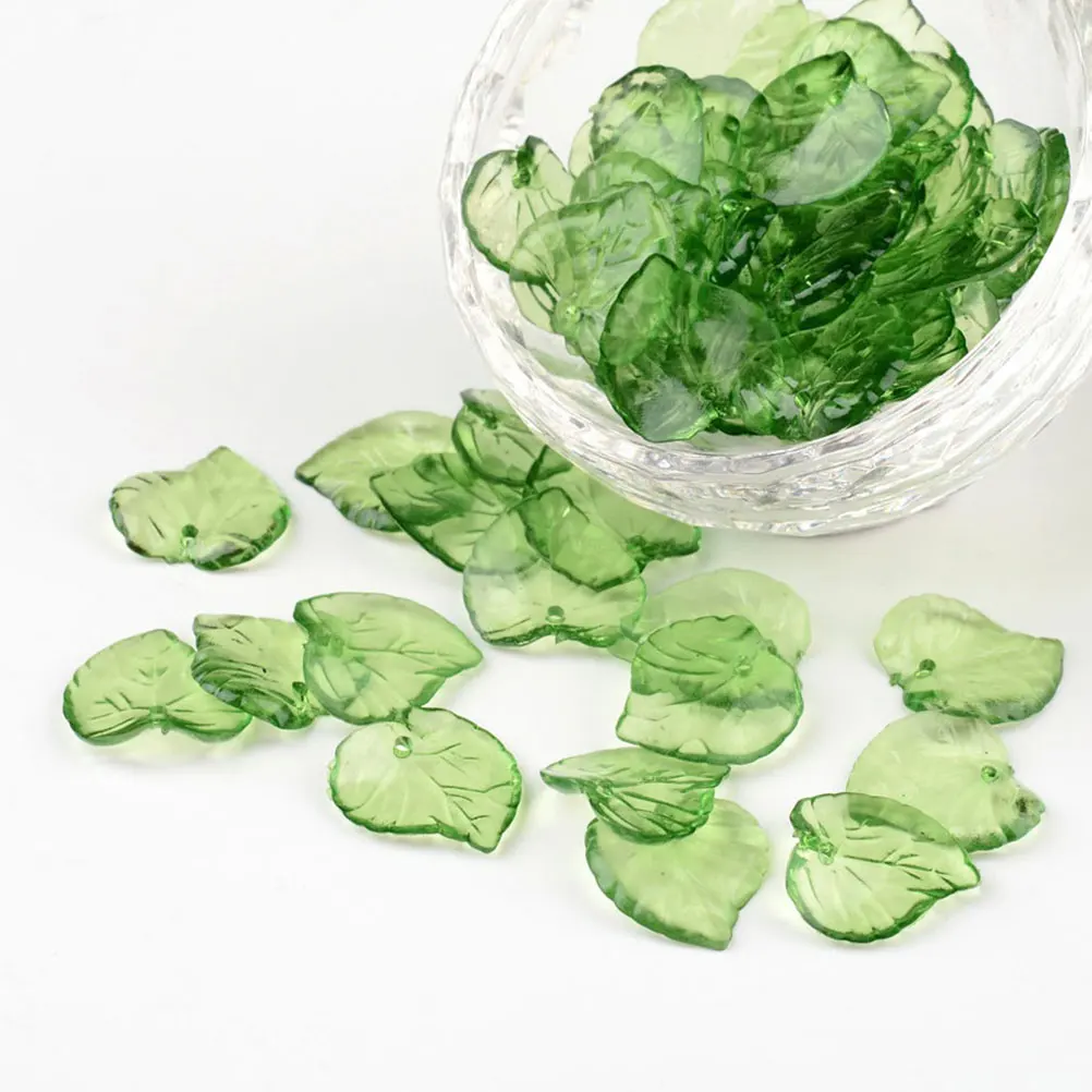 

300pcs Necklace Handicraft Jewelry Making Hanging Beads Decorative Leaf Pendant Diy Earring Charms Acrylic Leaf Charms Jewelry