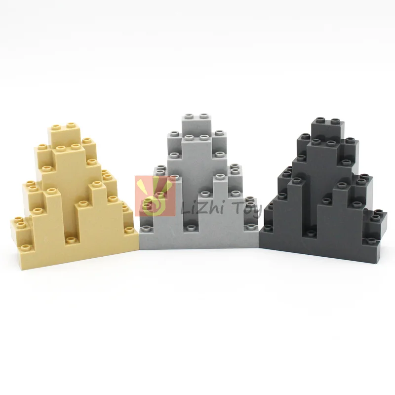 2pcs-10pcs MOC Bricks 6083 Rock Panel 3x8x7 Triangular DIY Building Blocks Military Compatible with Castle Garden Mountain Toys