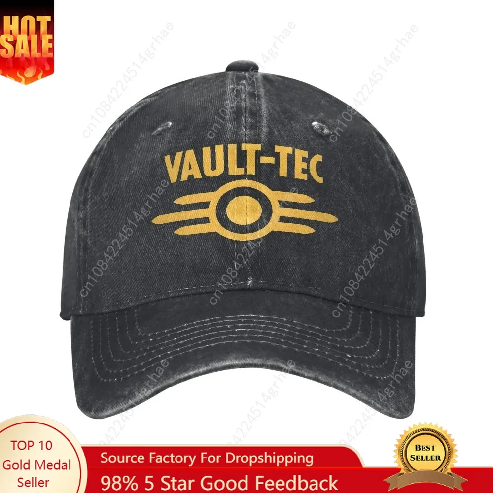 

2025 Vaults Tec Washed Baseball Cap Logo Stylish Sun Trucker Hat Summer Men Women Tennis Skate Snapback Cap Casual and Versatile