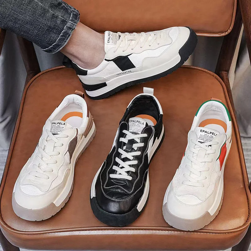 

Мужские повседневные теплые хлопковые ботинки на низком каблуке с круглым носком, кожаные, с декоративной строчкой, для спорта и отдыха, модные