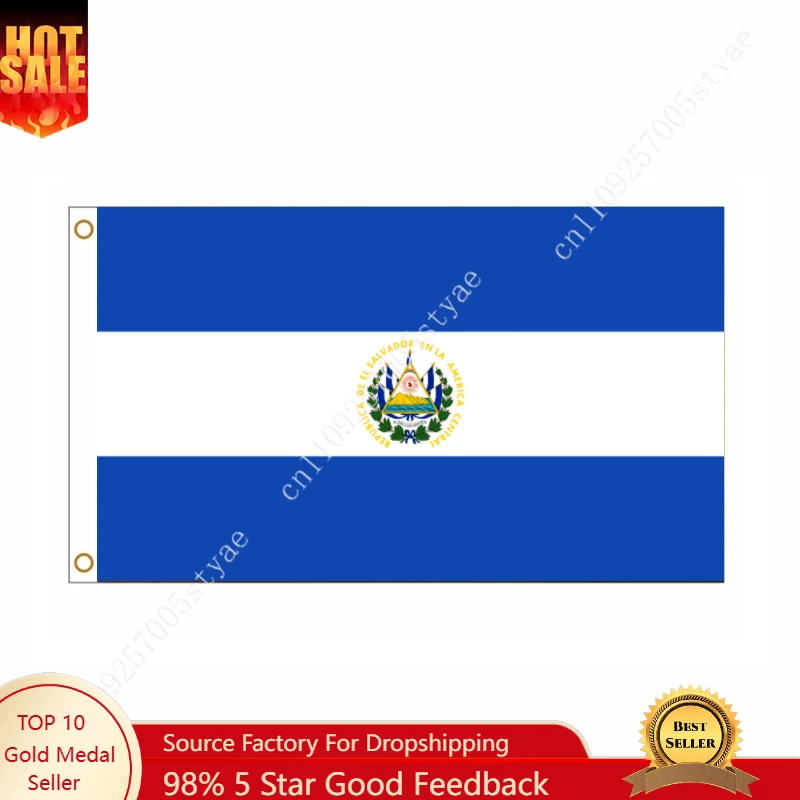 

El Salvador Flag El Salvador National Flags Wall decoration Sign Banner Poster For Outdoor indoor 90x150cm The Republic of El S