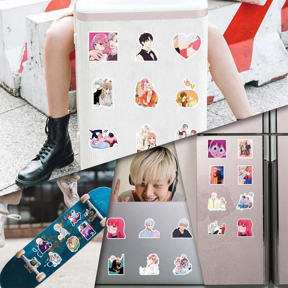 10/30/55Pcs Anime Een Teken Van Genegenheid Stickers Cartoon Graffiti Stickers Kids Speelgoed Telefoon Waterfles Notebook Kawaii Meisjes Sticker