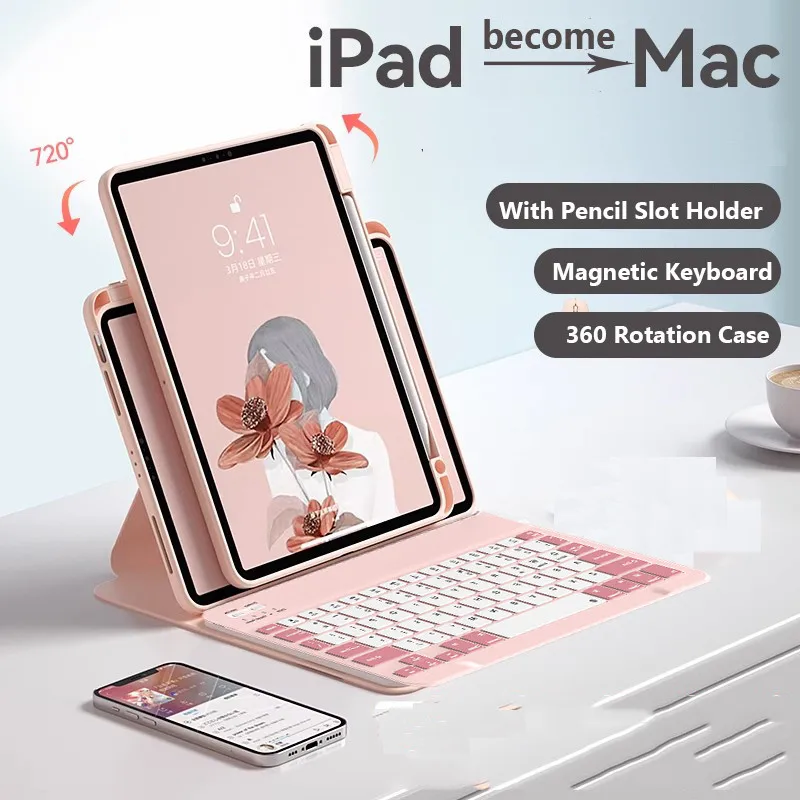 

Прозрачный акриловый чехол для клавиатуры для iPad 11го поколения 2025, 11 дюймов A16 для Ipad 10th 10.9" Air 5 4 3 Pro 2 1 9.7 5th 6th 10.2 9th 8 7