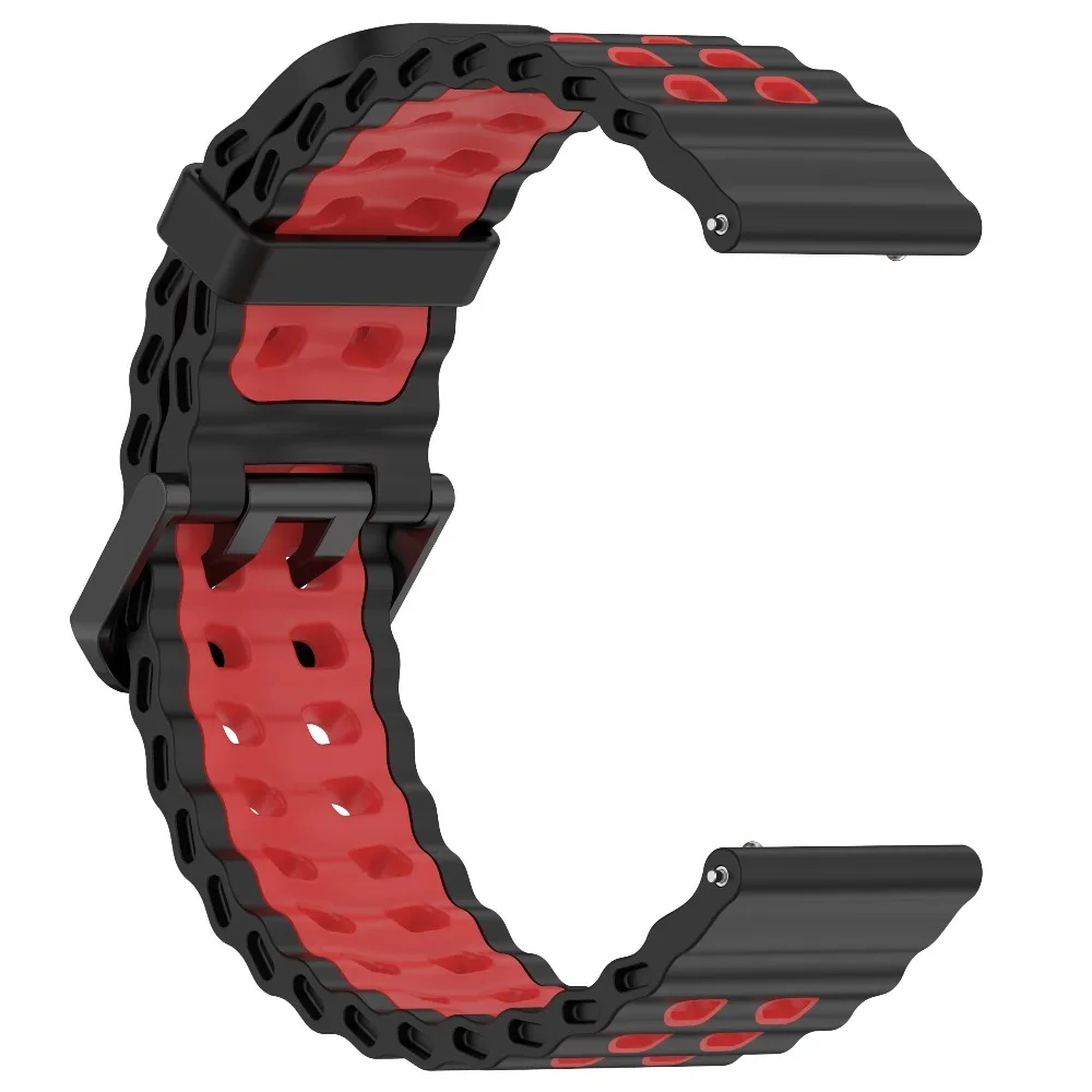 22mm Ocean Silicone Band for OPPO Watch X3 S/Oneplus Watch 4 3 Lite Breathable Bracelet Strap for Amazfit Active Max/Bip Max-6-5