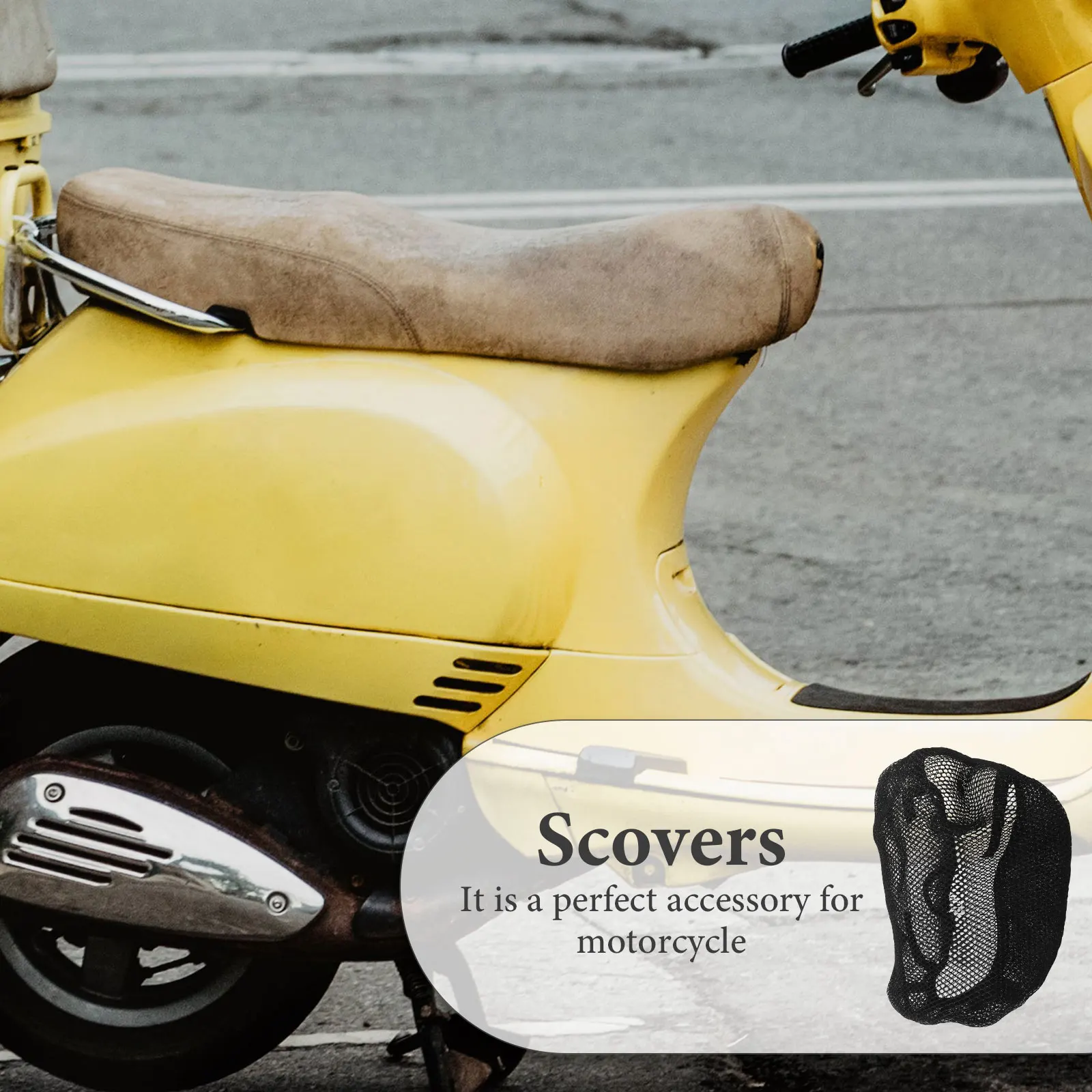 

3D Motorcycle Electric Scooter Seat Cover XL Insulated Cushion Pad Non Slip Grip Heat Protection Waterproof Protector