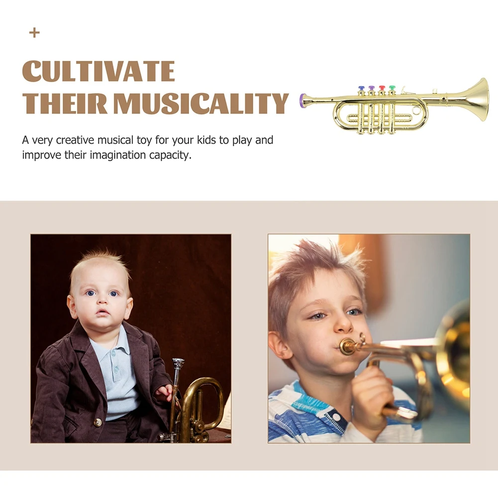 NALFI-Children's Musical Instruments Children's Stage Performance Props Four-Tone Trumpet (Basic Trumpet Board)