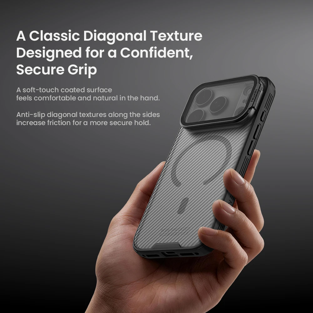 NILLKIN Magnetic Case For iPhone 18 Pro/18 Pro Max, Slide Camera Lens Cover with Hidden Stand, Aluminum Kickstand, Shock Proof