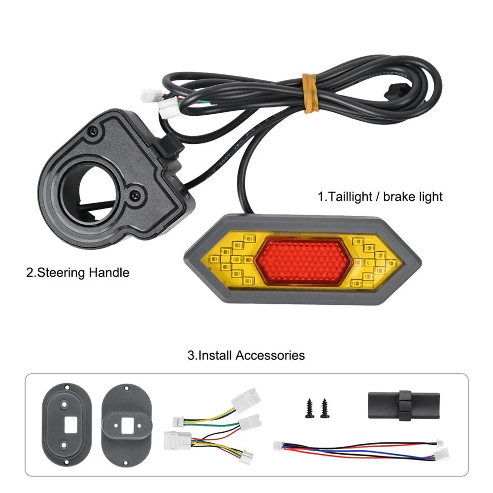 Electric Scooter LED Turn Signal Tail Light Brake And Turn Signal Tail Light With Handlebar Mounted Controller For MAX G30 M365