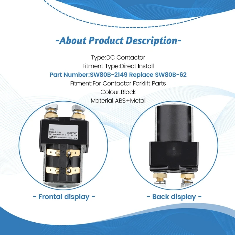 80V/125A DC Contactor For Albright Contactor SW80B-2149 Replace SW80B-62 Mechanical Equipment Solenoid Valve