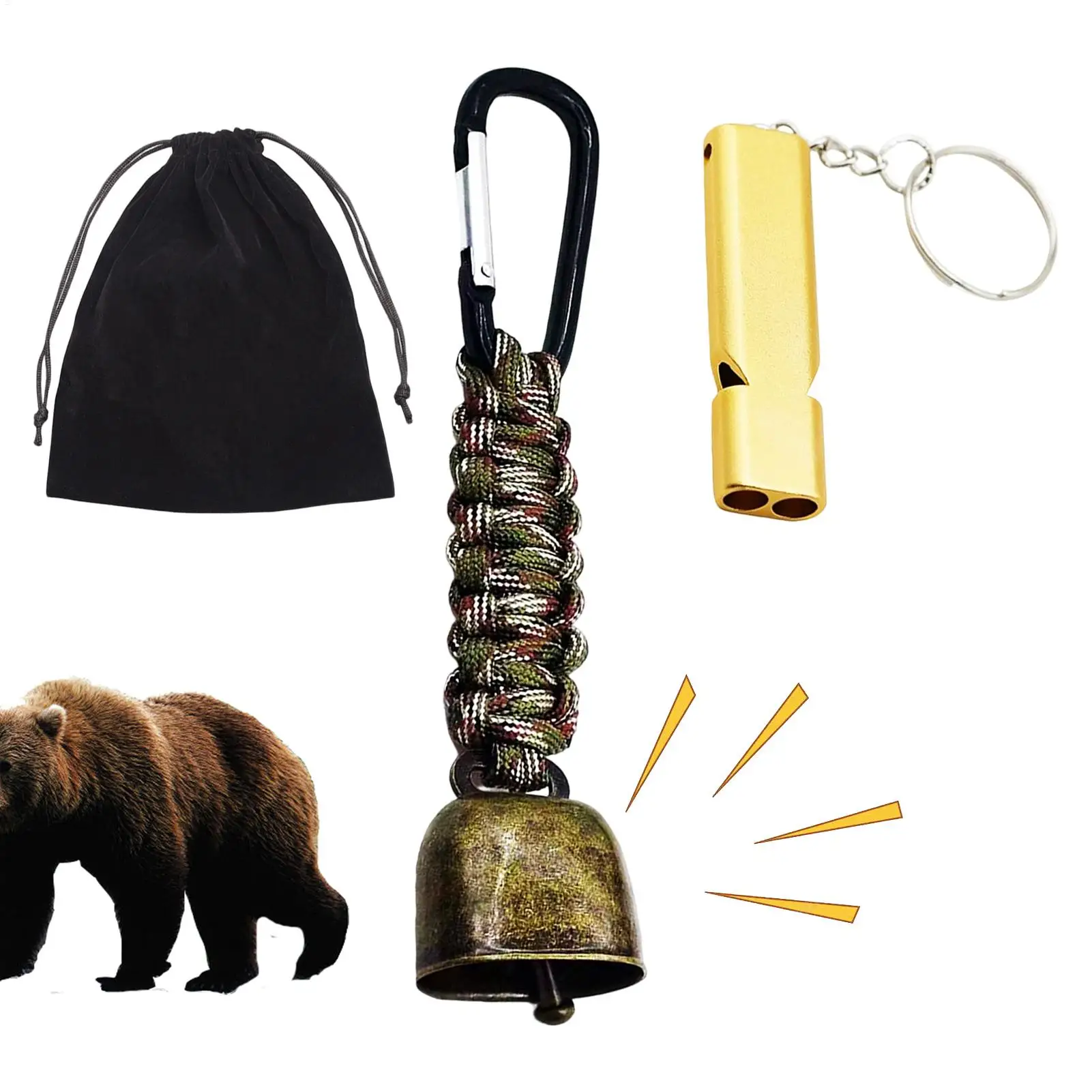 

Ultimate Hiking Safety Kit, 2-in-1 Bear Bell With Whistle For Wildlife Alert & Emergency Signal, Wilderness, Mountain Backpack