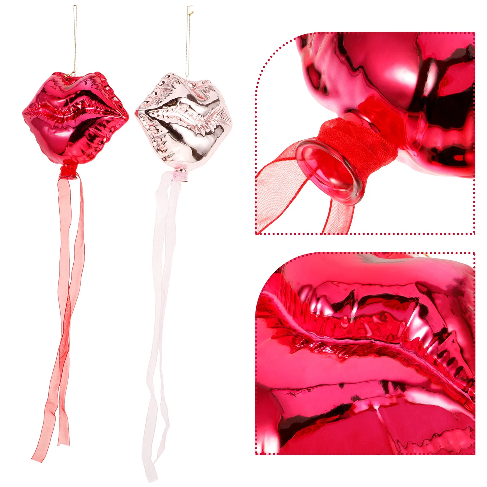 

2Pcs Heart Love Hanging Pendant Ornament Valentine's Day Romantic Lip Shape Wedding Party Home Festival Hanging Decor