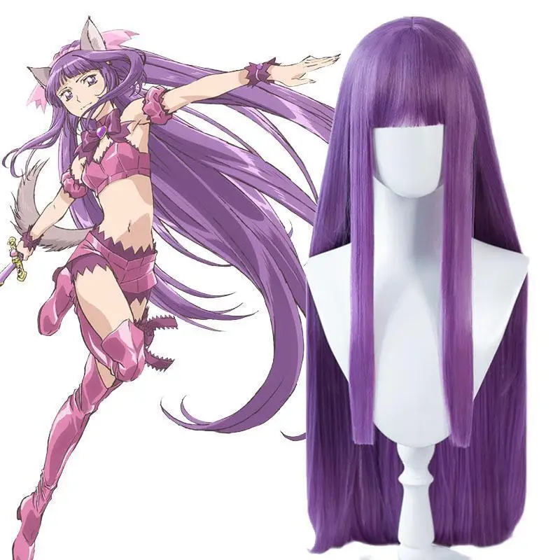 

Tokyo Mew Mew Fujiwara Zakuro Cosplay Wigs 100cm Long Purple Synthetic Hair