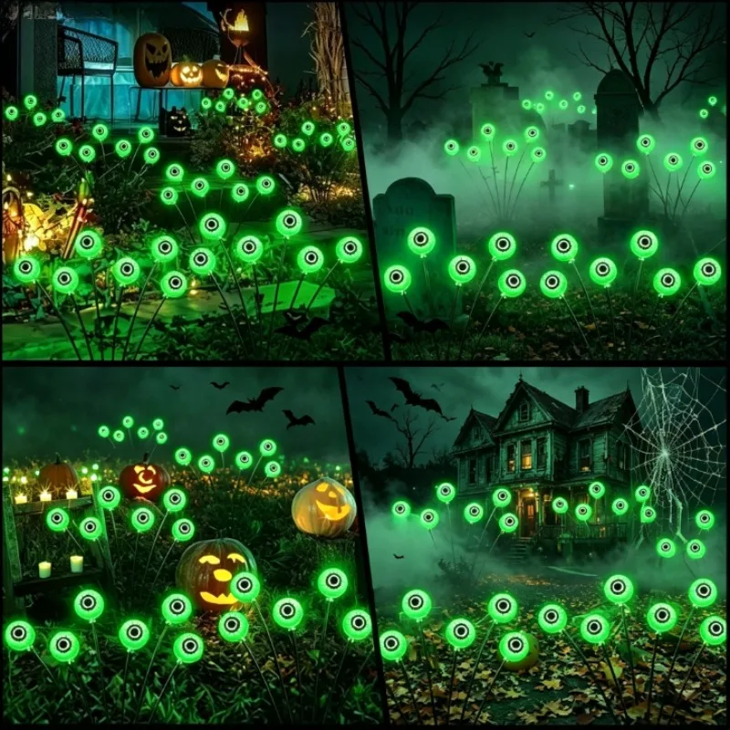 Spooky Solar Eyeball Garden Lights, Waterproof Halloween Stake Lights for Yard Lawn Party Decor