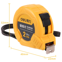 Deli 2m Universal Retractable Tape Measure with Non-slip Button Metric Tape Measuring Multifunction Portable Measuring Tool