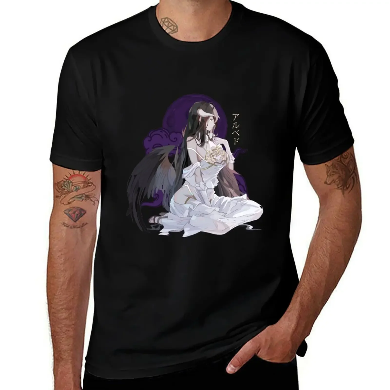 

Albedo Goth T-Shirt korean fashion blanks T-shirts oversize men workout shirt