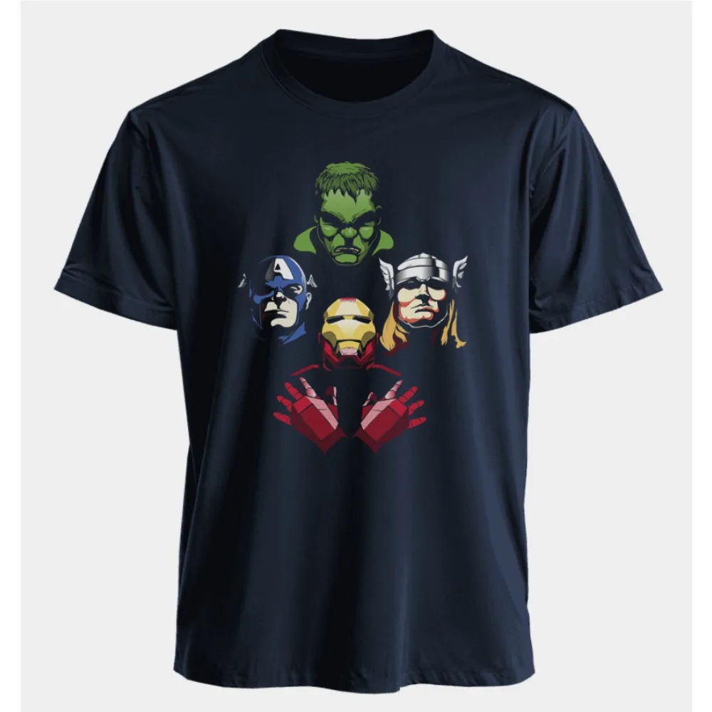 تي شيرت Marvel The Avengers للرجال والنساء من Iron ManCaptain America Thor Hulk Summer America للربيع والخريف بأكمام قصيرة #3