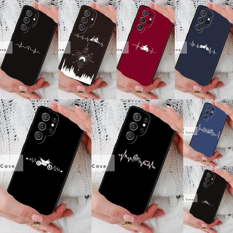 Motorcycle Heartbeat Phone Cover Case for Samsung Galaxy S26 Ultra S20 FE Note 10 S24 S23 S21 S25 Plus S22