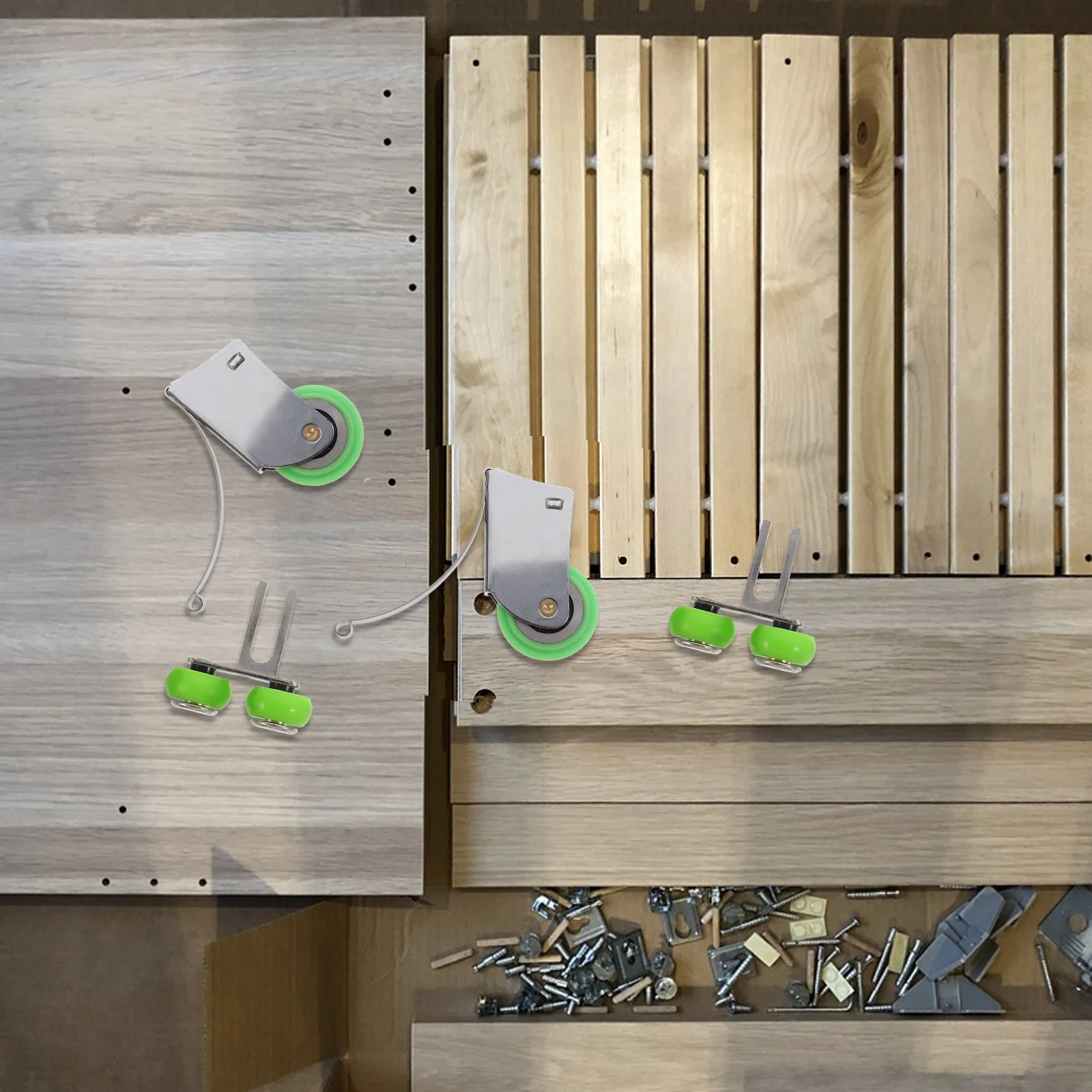 

1Set Sliding Door Rollers Heavy Duty Metal Cabinet Pulley Smooth Running Bearing for Barn Cupboard Patio Glass Doors Replacement