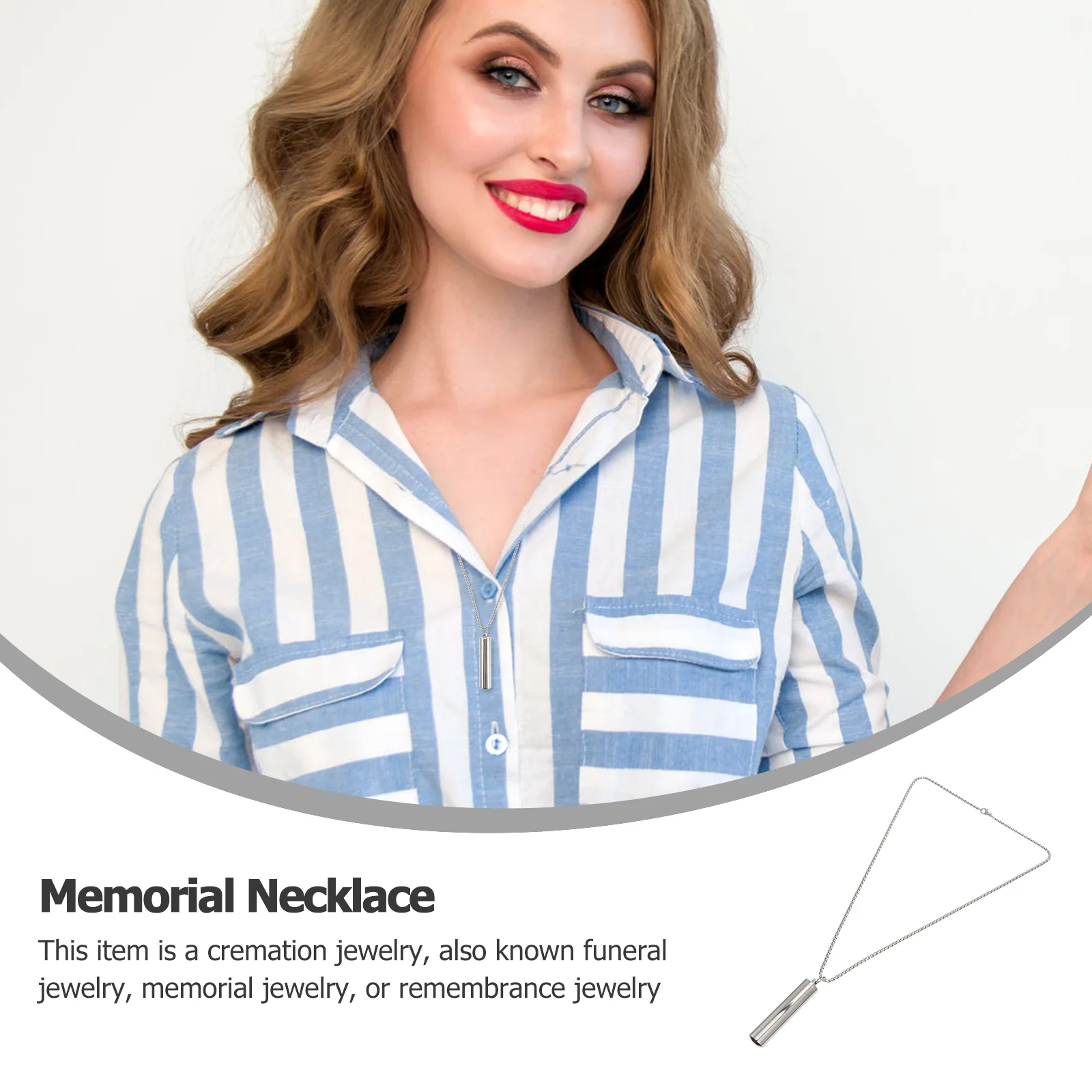 

Bone Ash Memorial Bottle Elegant Necklace Memorial Keepsake Jewelry Cremation Urn Necklace Stainless Steel Pendant
