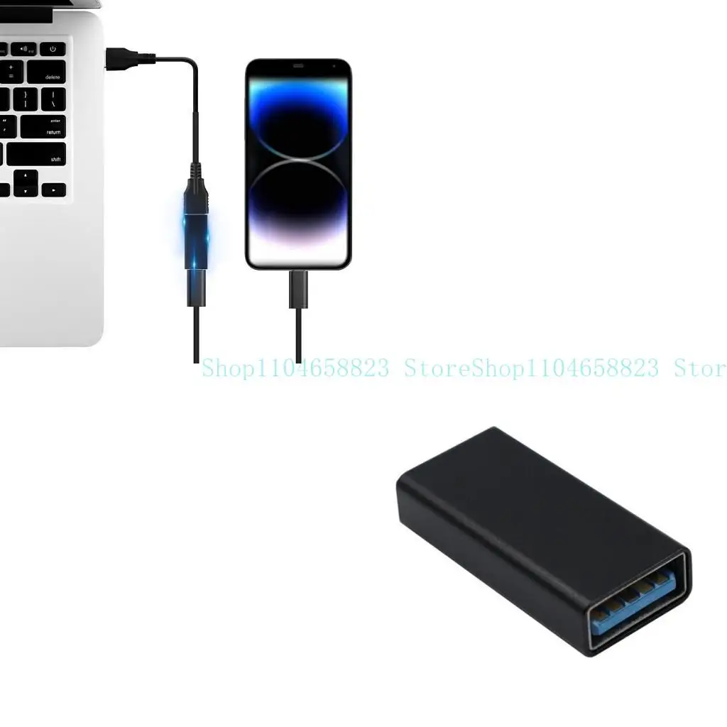 

652F Metal USB C Type C Female To USB Female OTG DataSync Converters Adapters for Laptops Tablets