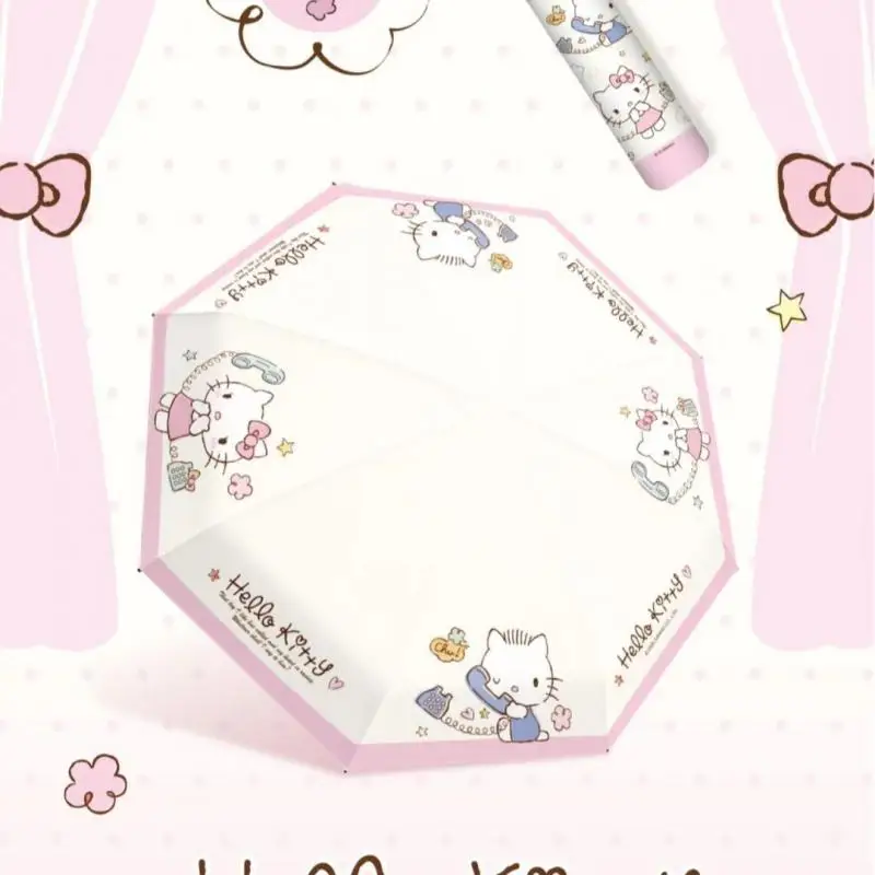 

Sanrio Hellokitty Parasol Cute Folding Umbrella Student Children Umbrella Summer School Dual Use of Rain and Light Kawaii
