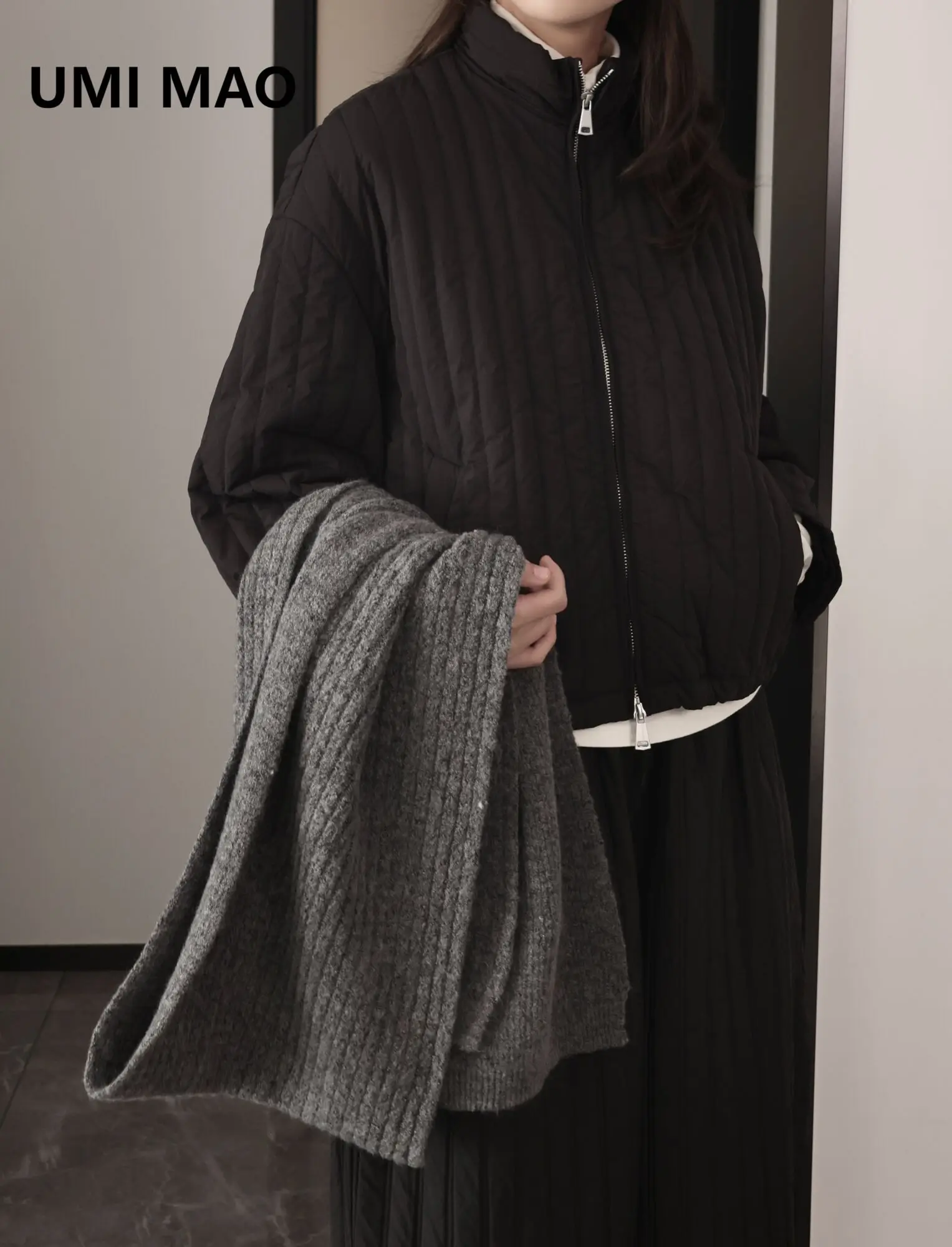 

UMI MAO Yamamoto Dark Cotton Jacket Women Y2K Fashion Clothes New Autumn Winter Model Cotton Coat Femme Casacos Feminino