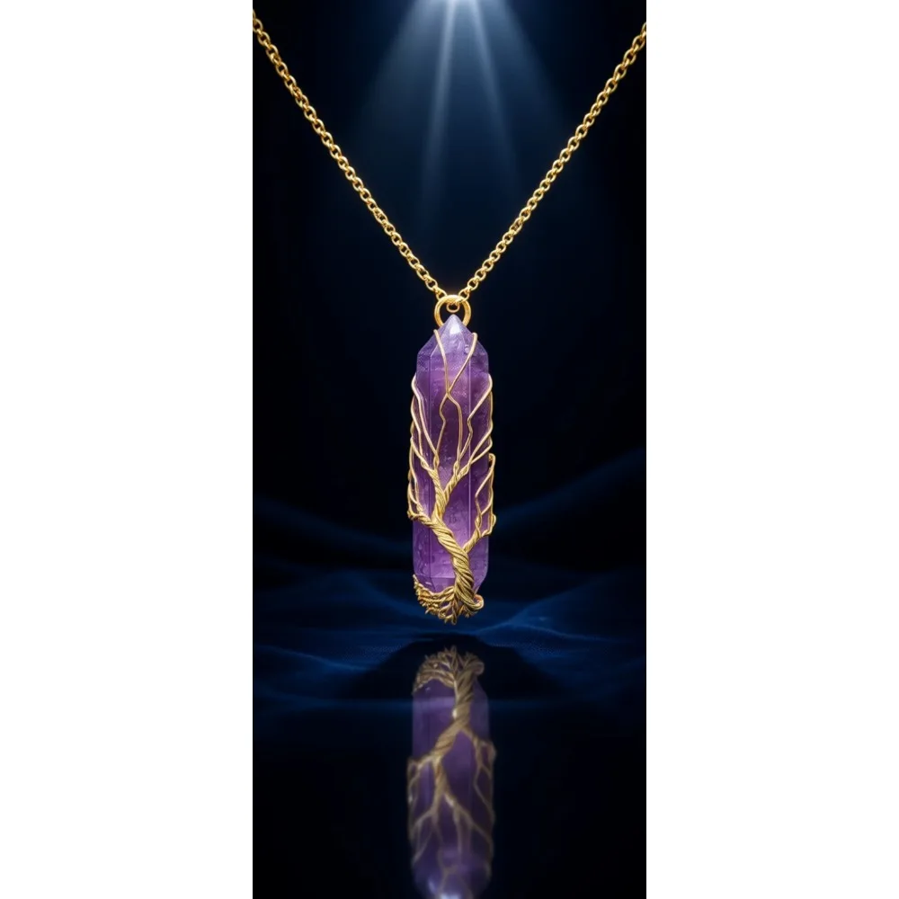 

Кулон-подвеска «Древо Жизни» из проволоки с натуральным камнем для Рейки-терапии