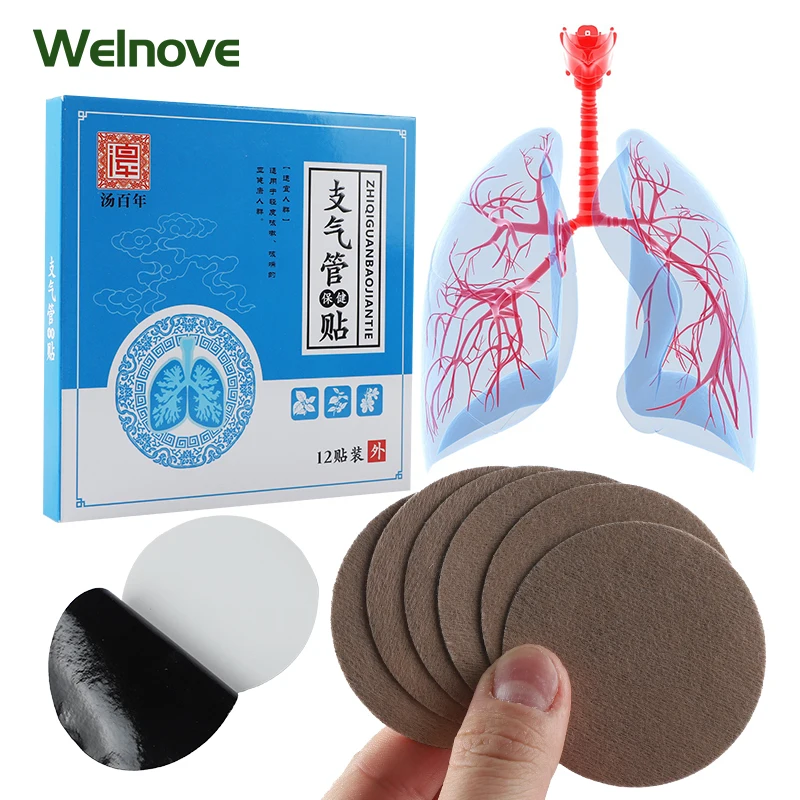 

12/36Pcs Bronchial Cough Patch Bronchitis Asthma Herbal Medicine Expectorant Medical Plaster Throat Lung Cleanse Detox Bronchus