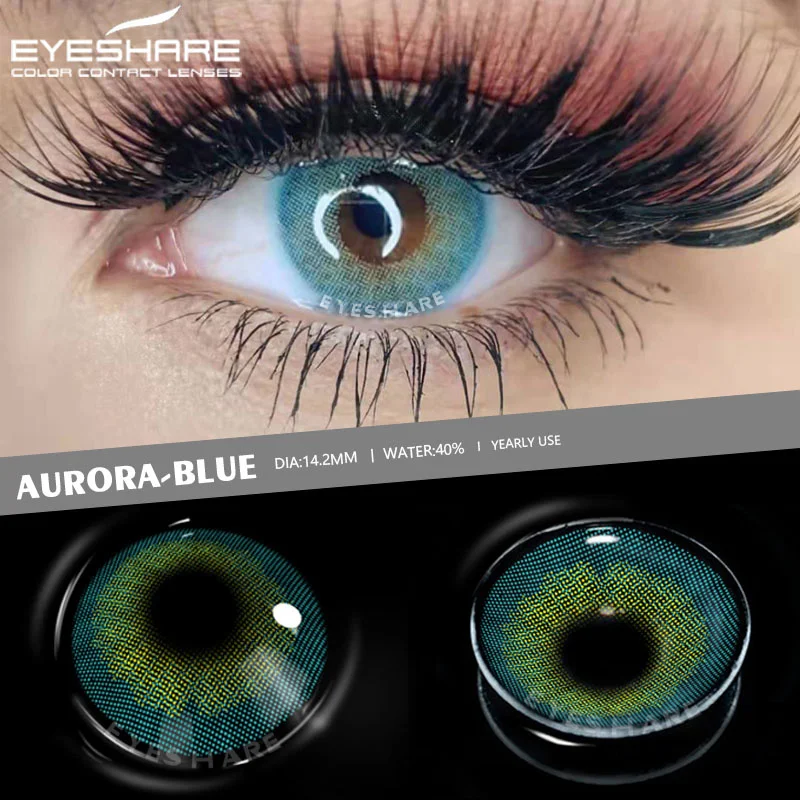 EYESHARE 1 Pair Natural Contact Lenses Colorful Contact Lenses for Eyes Blue Lenses Gray Eye Lenses Brown Lens Yearly Eye Lenses