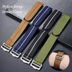 20mm 22mm Nylon Canvas Watch Strap for Tudor for Seiko Fabric Wristband Military Sport Watch Band Men Women Replacement Bracelet