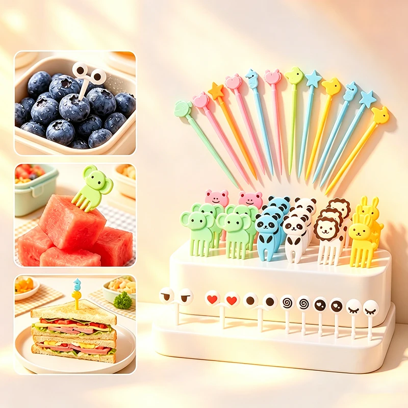 Dinosaur Cat Bento Box Accessories Set, Sandwich Cutters & Fruit Picks, Macaron Cupcake Liners Lunch Decor for Kids Boys Girls