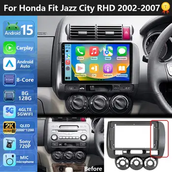 適用於本田 Jazz 1 GD 2001-2008 和 Fit 2001-2009 的即插即用型 Android 15 車載 2K QLED 立體聲收音機多媒體視訊播放器 GPS 4G 8 最佳銷售 本田飛度安卓 - №8