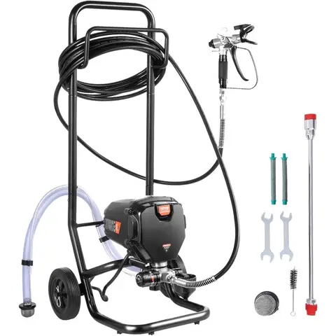 750W Stand Airless Paint Sprayer 3000PSI High Efficiency Electric Airless Sprayer with Cart for Home Interior and Exterior Furn