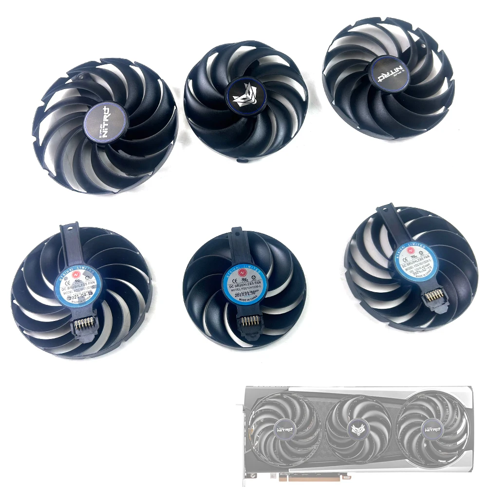 Original Cooling Fans 95mm 85mm FDC10U12D9-C RX6900 XT GPU Fan For Sapphire NITRO+ AMD Radeon RX 6700 6800 6900 XT Graphics Card