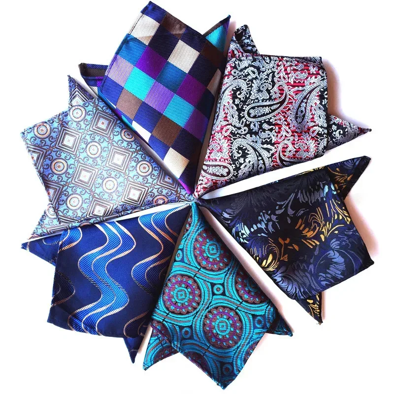 

5PCS Men's Polyester Silk Pocket Square Handkerchief Wedding Chest Towel Business Suit Accessory