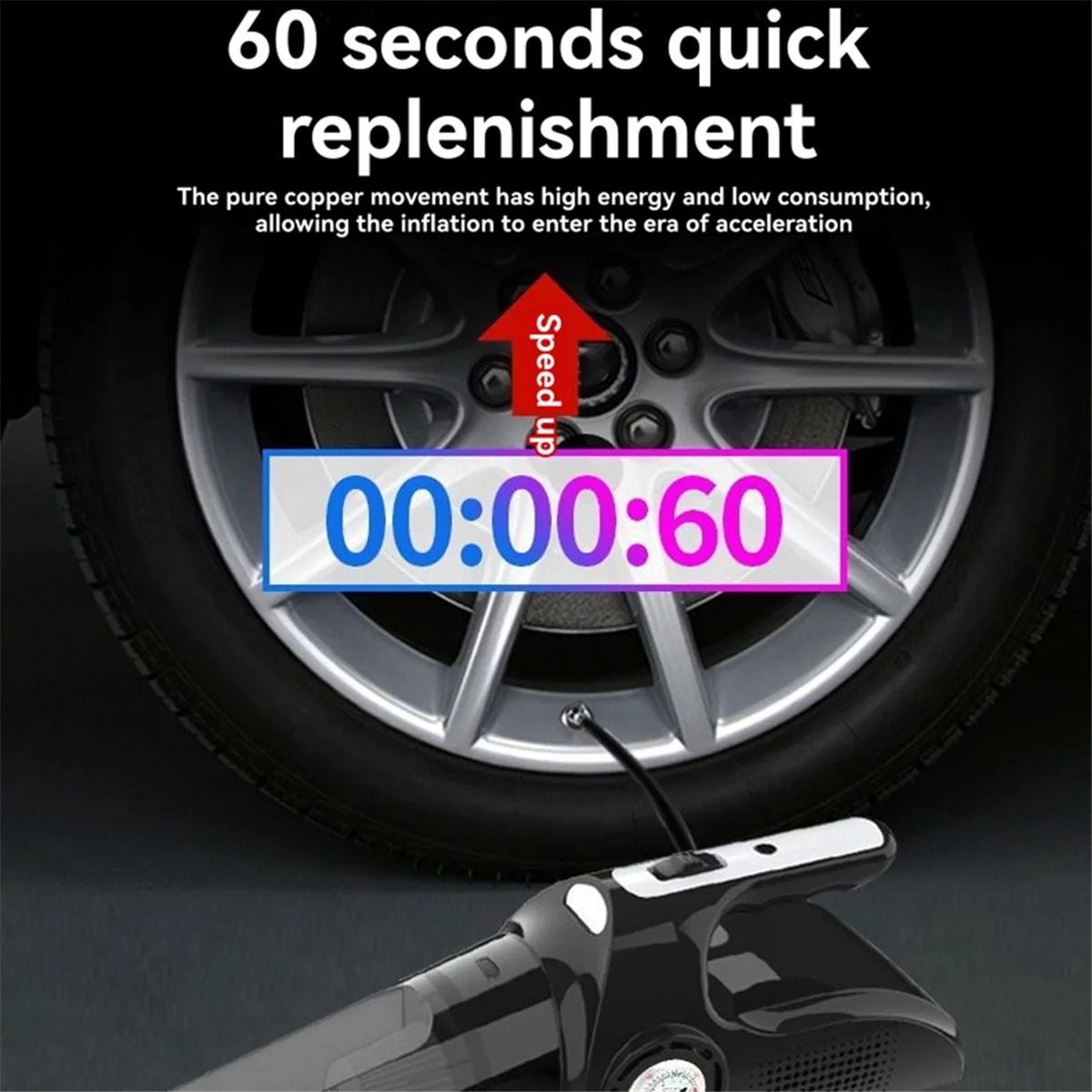 

A002 5000PA Wireless Car Vacuum Cleaner Handheld Auto Mini Vacuum Cleaner Inflatable Lighting Digital Display