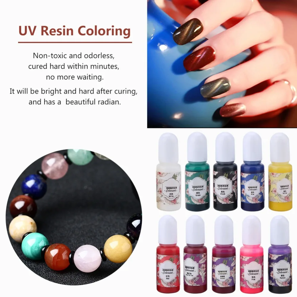 

10 шт. пигментов, 10 цветов, краситель для смолы, масляная краска, без запаха, безвкусная формула, пигмент для смоляного искусства