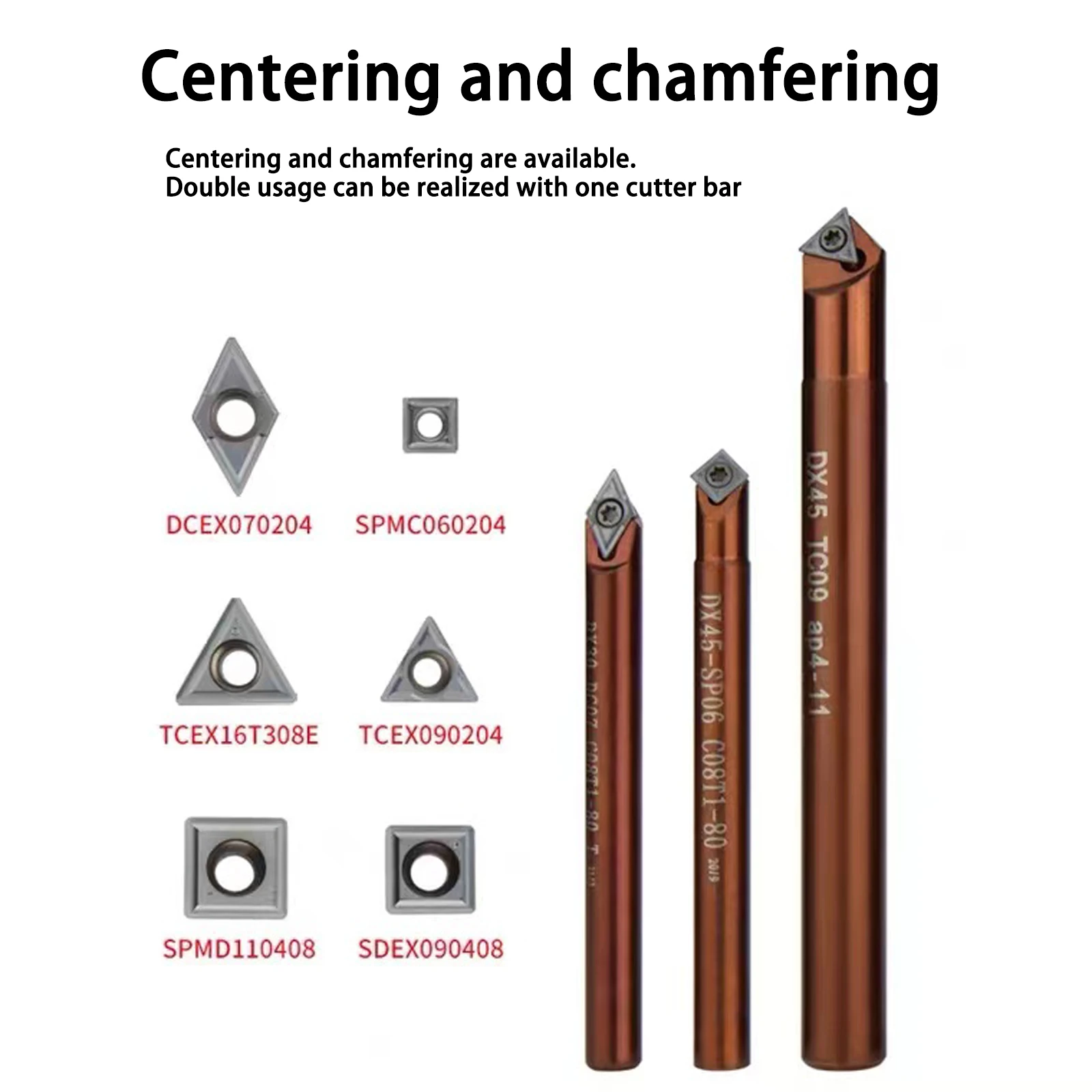 CNC Centering Chamfering Cutter Bar Drill DX30 DX45 Machining Center Tool V-Groove Processing Replaceable Insert Type