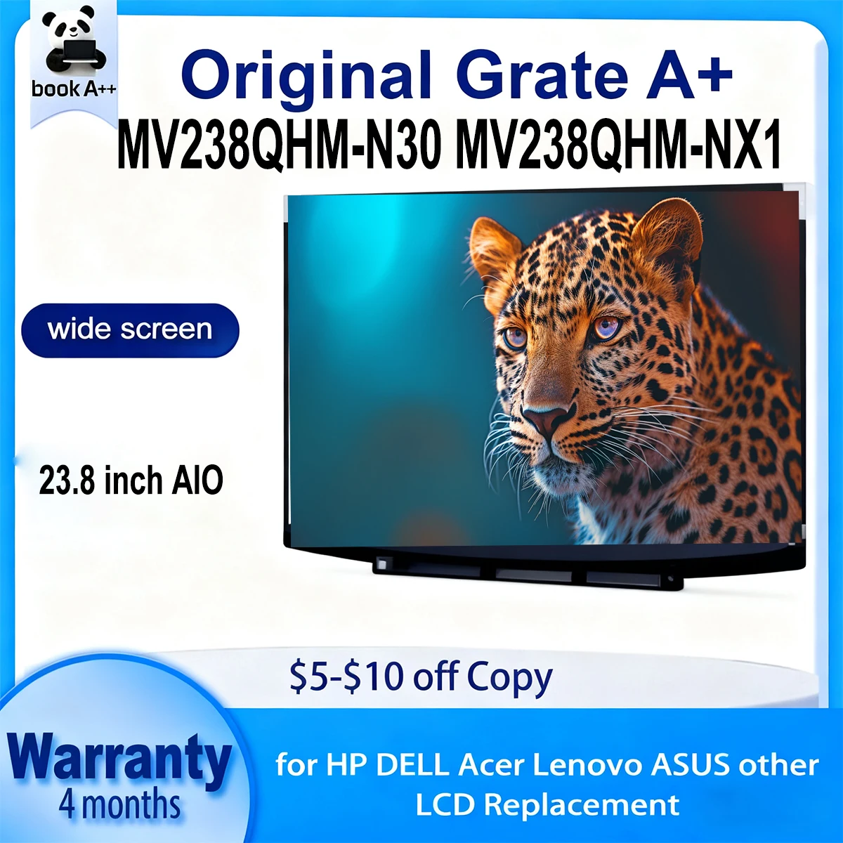 

Original New 23.8 inch MV238QHM-N30 MV238QHM N30 MV238QHM-NX1 MV238QHM NX1 Quad-HD 70Pins LCD Screen Display